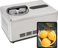 KLAMER 2-in-1 Eismaschine & Joghurtbereiter 2 L, 220 W Eiscrememaschine aus Edelstahl mit Kühl- und Heizfunktion, hausgemachtes Speiseeis mit selbstkühlendem Kompressor, inkl. Konsistenzsteuerung