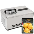 KLAMER 2-in-1 Eismaschine & Joghurtbereiter 2 L, 220 W Eiscrememaschine aus E…
