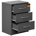 Casaria® Nachttisch Anthrazit 3 Schubladen Kabelführung Wandbefestigung Boxspringbett Schlafzimmer Nachtschrank Nachtkonsole Nachtkommode Holz 54x39x28cm