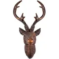 Hirschgeweih Bronze Optik - 10 Ender 30x15 Cm - Hirschkopf Wand Deko Jagd Geweih