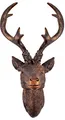Spetebo Hirschgeweih 10 Ender - Wand Deko in Bronze Optik 30x15 cm - Hirschkopf Skulptur Jagd Geweih