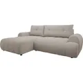 MIRJAN24 Ecksofa Fiorano, Wohnzimmer L-Form, Stilvoll Eckcouch mit Bettkasten und Schlaffunktion (Farbe: Velo 623, Seite: Links) - Beige