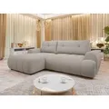 MIRJAN24 Ecksofa Fiorano, mit Bettkasten und Schlaffunktion, Rückenlehne in Form beweglicher Kissen beige
