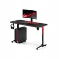 Diablo Gaming Schreibtisch Großer Computertisch stabil PC Tisch mit Kabelmanagement Matte Headsethalter Becherhalter ergonomischer Gamer Tisch robust für Home Office Setup 140 cm x 60 cm x 75 cm