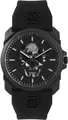 Philipp Plein PWLAA0422 THE $KULL KING schwarz Silikon Herren Uhr NEU