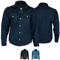 BULLDT Motorradjacke BLD1202 (mit Protektoren) Motorradhemd Jeansjacke Hemd Futter aus Aramid-Kevlar-Fasern blau 58/3XL
