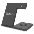 Miraval 3-in-1 Ladestation, Kabelloses Ladegerät für Smartphone & Kopfhörer, 15W Schnellladung, Faltbares Design, USB-C, Schwarz