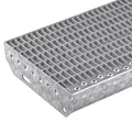 Gitterroststufen 800x270 mm - Maschenweite 30x10 mm,verzinkt, rutschhemmend, wetterbeständige Treppenstufen aus Metall – ideal für Innen & Außen