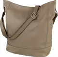 Toscanto Schultertasche Toscanto Damen Schultertasche Shopper (Schultertasche), Damen Leder Schultertasche, Shopper, taupe, beige ca. 37cm