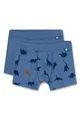Sanetta Jungen-Hipshorts (Doppelpack) blau Dinos | Hochwertige und nachhaltige Unterhose für Jungen aus Baumwoll-Mix. Inhalt: 2er Set Unterwäsche für Jungen