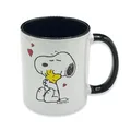 ONOMATO! Peanuts Snoopy Woodstock Tasse, Keramik Kaffeetasse 330 ml, Teetasse mit Cartoon-Motiv, Peanuts Geschenke Tasse für Damen, Herren und Kinder zu Weihnachten