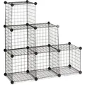 Relaxdays Regalsystem Metall 6 Fächer Belastbar 96 cm x 96 cm x 32 cm 4,9 kg
