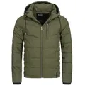 Indicode Steppjacke Herren Circus Herrenjacke Daunen-Optik mit abnehmbarer Kapuze blau XXL (46)