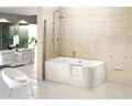 Badewannen Set OTTOFOND Free Gate 80 x 180 cm rechte Ecke abgerundet weiß glänze