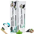 Aktivkohle Zahnpasta -Schwarze Kohle Zahnpasta Ohne Fluorid -Natürliche Zahnaufhellung -Black Activated Charcoal Teeth Whitening Toothpaste -Kokos Schwarze Zahncreme Weiße Zähne 120g
