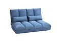 HOMCOM Relaxsessel Bodenstuhl mit Rückenlehne, 3 Positionen Verstellbarer Sitzkissen (Klappbett, 1-St., 2-in-1 Bodensessel), für Schlafzimmer, Wohnzimmer, Blau
