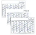 Saphir-Tec Wandkalender Jahresplaner 2026 Standard 42x29,7cm blau - 3er Pack