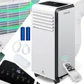 KESSER Klimaanlage Mobiles Klimagerät 4in1 kühlen Luftentfeuchter lüften Ventilator Mobil Klima mit Montagematerial, Fernbedienung & Timer Nachtmodus & 360° Rollen