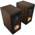 Klipsch Reference Premiere RP-600M II Bücherregal-Lautsprecher, 1 Paar mit größerem 90° x 90° Hybrid-Tractrix-Horn, 16,5 cm Cerametallic-Tieftöner für dynamischen Heimkino-Sound, Walnuss