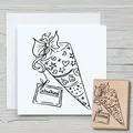 Stempel Schultüte - Motivstempel Holzstempel Scrapbooking Karten Einschulung DIY