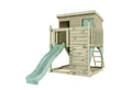 OutdoorToys Spielturm Stelzenhaus Polarstern, aus Holz in Mintgrün mit Rutsche, Kletterwand