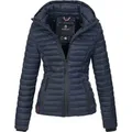 Marikoo Damen Steppjacke Samtpfote mit abnehmbarer Kapuze & Rippbündchen
