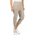 Cherry Berry 3/4-Hose Kurze Damen Sommerhose 3/4 lang Schlupfhose mit Stretchgewebe mit elatischen Bund, in Unifarben beige 38/40