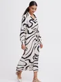 B.Young Kleid Damen Viskose beige gemustert, 34 725428-0001-00340