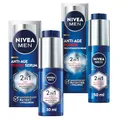NIVEA MEN Anti-Age Power Set mit Anti-Aging Serum und Tagespflege mit LSF 30, Gesichtspflege mit Hyaluron für Anti-Aging-Effekt, Hautpflege mit LUMINOUS630® gegen Alters- und Pigmentflecken