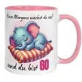 60 Geburtstag Frauen Geschenk Tasse | Eines Morgens wachst du auf und du bist 60 | Lustige Geschenk Geburtstagstasse mit Spruch zum 60. Geburtstag | 60ter Geburtstag - Witziges Geburtstagsgeschenk