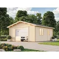 Palmako Holzgarage Roger mit Sektionaltor Natur 450 cm x 550 cm