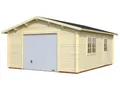 Holzgarage Bausatz 44mm Garage ROGER 470x570cm mit Sektionaltor 44mm Blockbohle