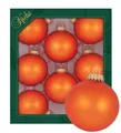 ORIGINAL LAUSCHAER Christbaumschmuck - 8er Set Kugeln Uni matt orange, 6,7 cm, mit goldenem Krönchen + 50 Schnellaufhänger in Gold GRATIS zu Ihrer Bestellung dazu !