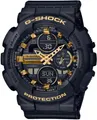 G-SHOCK Chronograph Quarzuhr, Armbanduhr, Damen, Herren,Digitaluhr, bis 20 bar wasserdicht schwarz-goldfarben