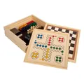 Small Foot Spielesammlung 7 Klassiker aus Holz, Gesellschaftsspiele für die ganze Familie, für Kinder ab 6 Jahren, 12322