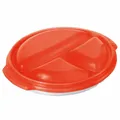 Rotho Micro Clever Mikrowellenteller 0,75l Weiß Rot Kunststoff 25,5cm
