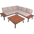 Gartenlounge-Set GARDEN PLEASURE "THERESA", schwarz (schwarz, braun, beige), Obermaterial: 100% Polyester, Sitzmöbel-Sets