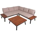 Garden Pleasure Loungegruppe THERESA beige, schwarz Holz, Metall, 15-teilig