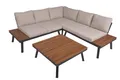 Lounge-Set THERESA 4tlg. Akazie beige Sitzgruppe Garten Lounge Möbel Garnitur