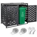 VEVOR Mülltonnenbox, 2x 240 L Mülltonnenhaus, Müllcontainer, Mülltonnenverkleidung, abschlie_barer Mülltonnen-Aufbewahrungsschuppen, für Müllto