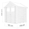 WOODTEX Naturbelassen 180 x 174 cm Gartenhaus Sylta 2, 14 mm Wandstärke Fichtenholz, Satteldach Mit Fußboden, Elementbauweise, Gerätehaus Und Fa... - Naturbelassen