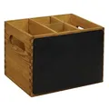Olympia Tisch-Organizer mit Tafel, Braun und Schwarz, Größe: 150 (H) x 210 (B) x 160 (T) mm, Verwendung von Flüssigkreide auf der Tafel, konfigurierbarer Tisch-Caddy, GM243