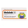 Unizink 50 magensaftresistente Tabletten, effektive Zinkversorgung für ein starkes Immunsystem, gesunde Haut, Haare und Nägel sowie zur Vorbeugung von Erkältungen und Müdigkeit, 20 St