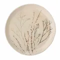 Bloomingville Servierteller Bea, 27,5 cm, Steingut, Teller, Servierteller, Speiseteller, Blumenmotiv, Cracle Glaze, natur