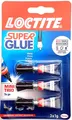 Loctite Super Glue Power Flex Mini Trio Set Universal Sofortkleber (3 x 1g)