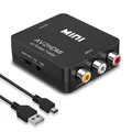 RCA auf HDMI Konverter 1080P RCA Composite CVBS AV zu HDMI Video Audio Konver...