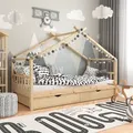 Vitalispa - Hausbett Design, Braun, 90x200 Cm Mit 2 Schubladen