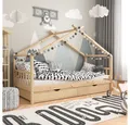 VitaliSpa® Hausbett Design, Naturholz, 90x200 cm mit 2 Schubladen (1-tlg)