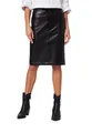 RICANO 095, Damen Leder Rock (Slim Fit - Knielang) aus echtem Lamm Nappa Leder (Glattleder) mit Taschen in schwarz (Schwarz, M)