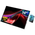 Verbatim Portable Touchscreen Monitor 14" aus Kunststoff mit Powerbank 5000mAh, mobiler Full HD Bildschirm für Laptop, Tablet, PS5, Nintendo Switch mit USB-C sowie HDMI-Anschluss